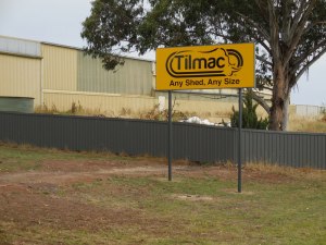 Fun signs from today - "Any shed, Any size - Tilmac"