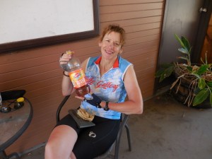 Nancy and a BIG cold drink