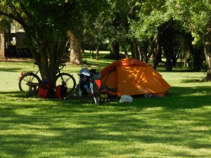 Tent site in the grass