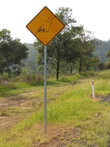 Love this sign - that's a lot of things being chucked off the hillside