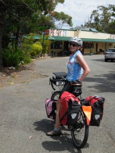 Nancy at Pie in the Sky - top of Brooklyn climb
