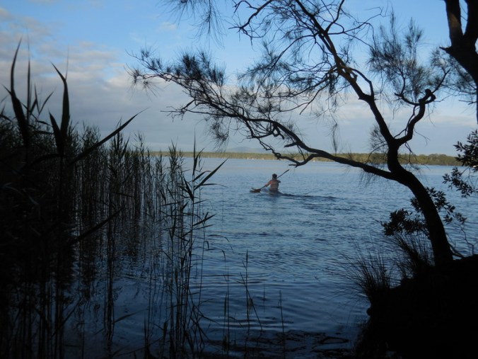 Early morning kayaker