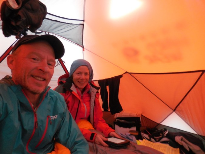 Us at Boya Lake - rained for 6 hours