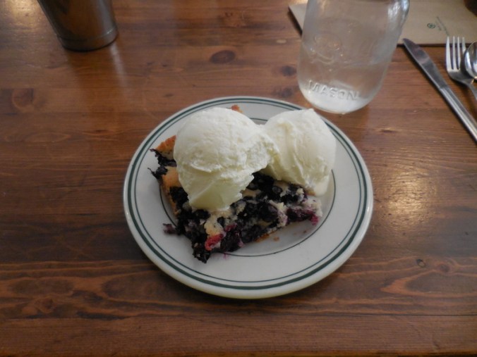 Blueberry Strawberry buckle with ice-cream