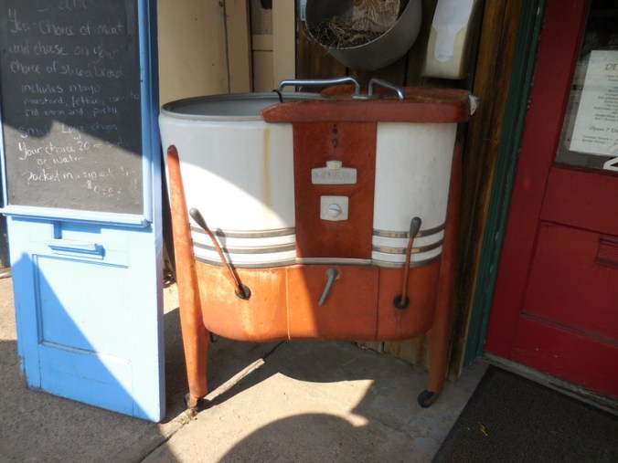 Old washer at morning tea