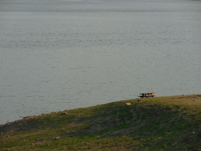 Lone campsite at Pine Flat Lake