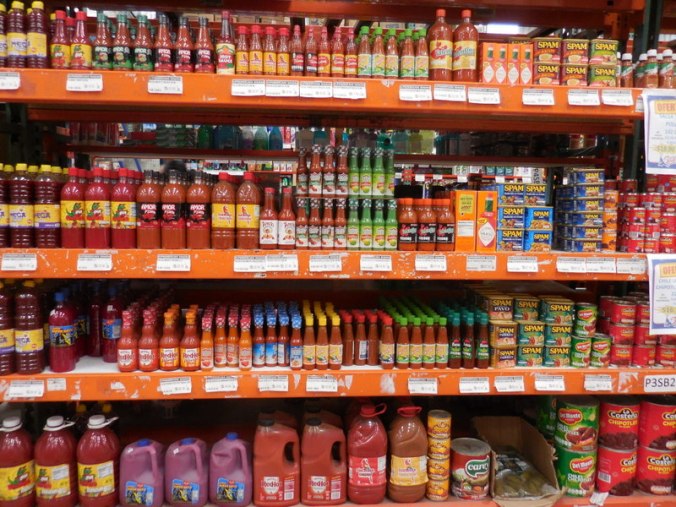 Hot sauce in market
