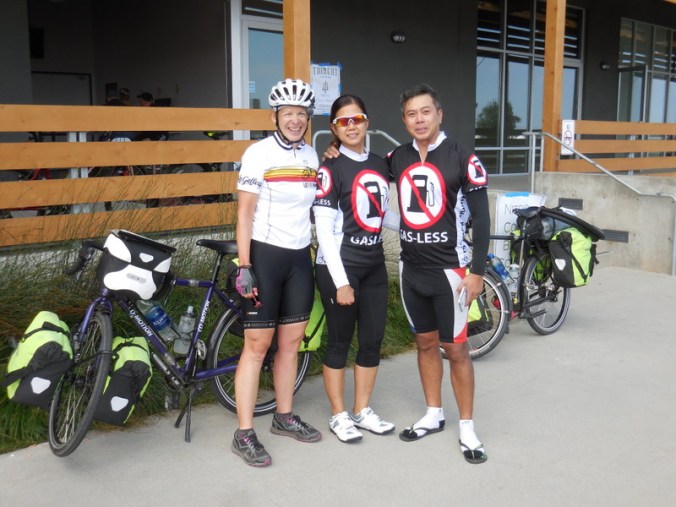 Two American-Philipino riders and Nancy