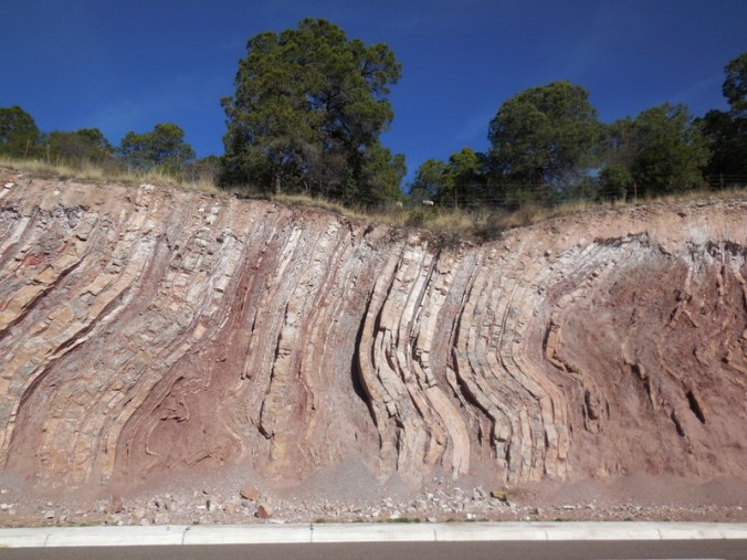 Great rocks in road cut