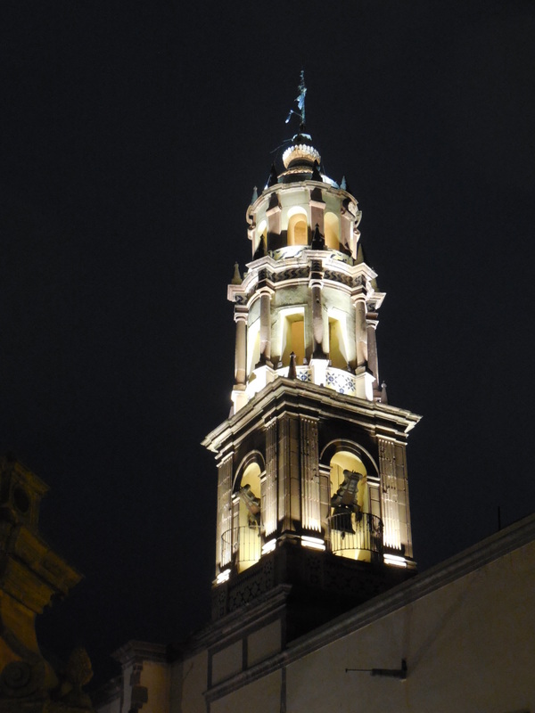 Queretaro church at night