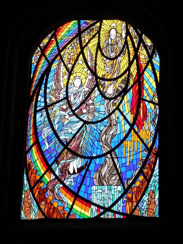 Temple of San Miguel Archangel glass 1