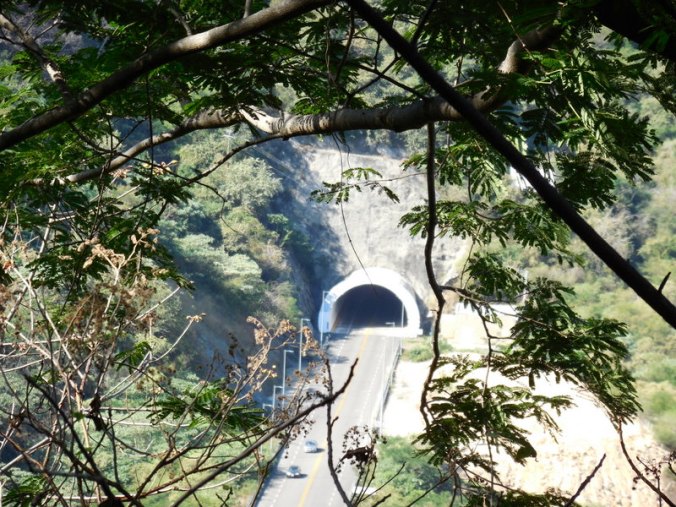 The new road and one of the tunnels