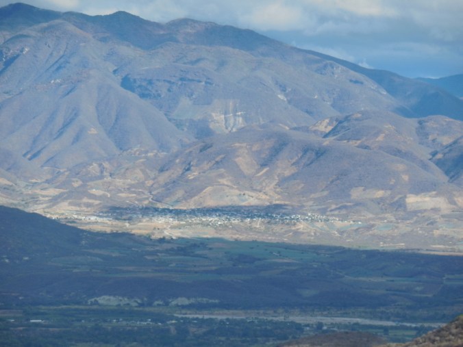 Mountain town in the distance