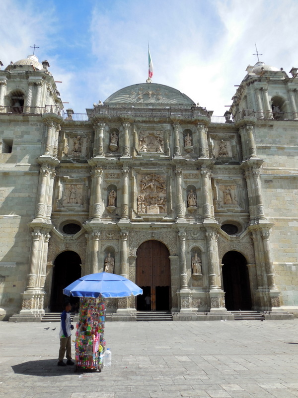 Trinket sellers at the church