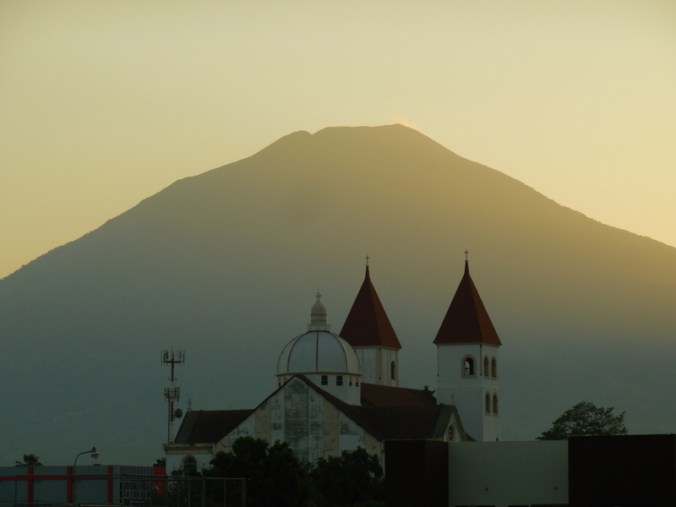 San Miguel church and volcano 1