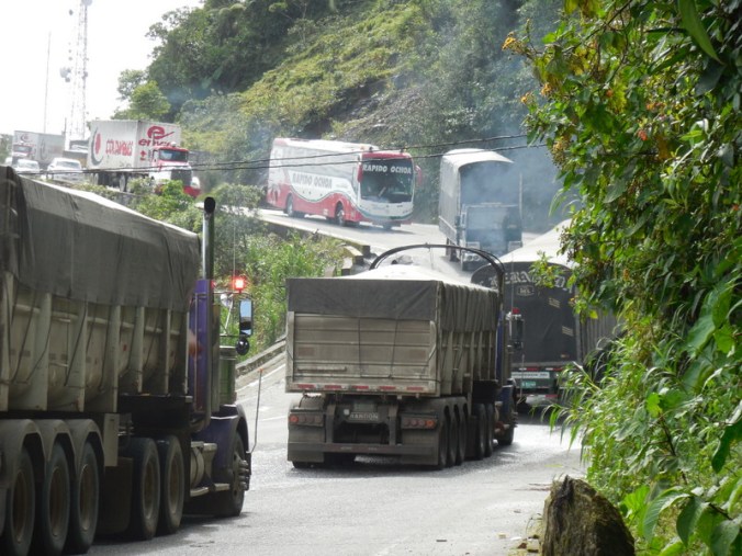 Andes road - steep with trucks