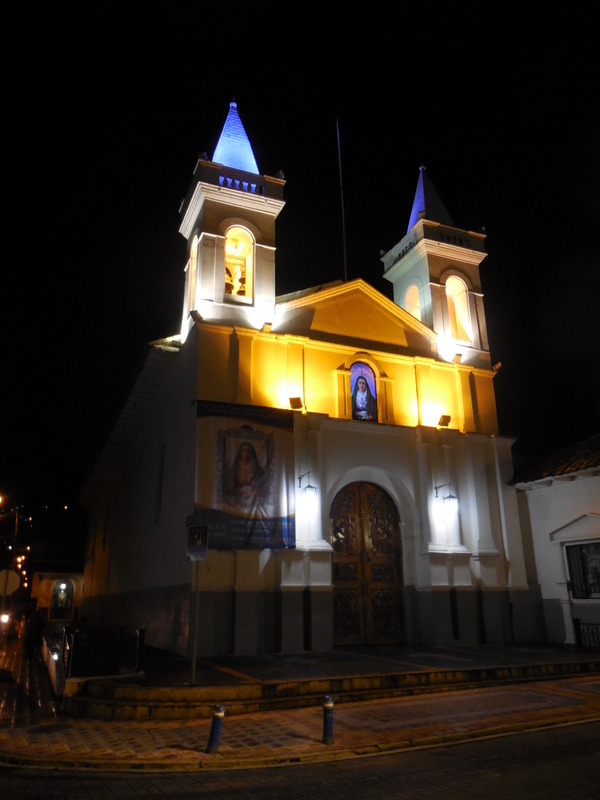 Otavalo church at night