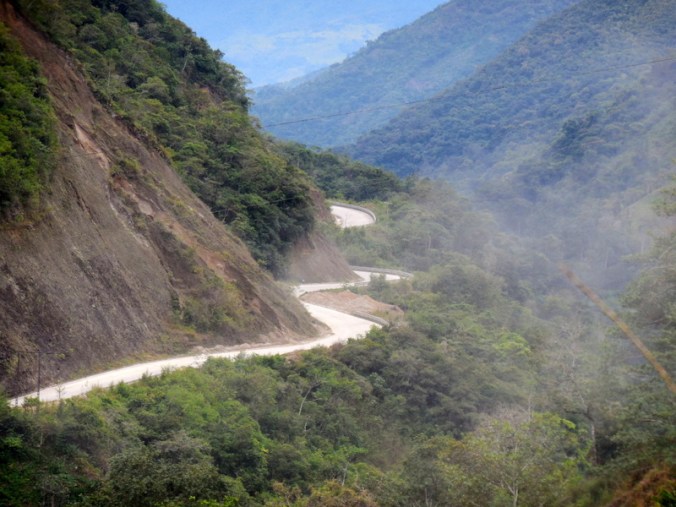 Our road - we came down this 2