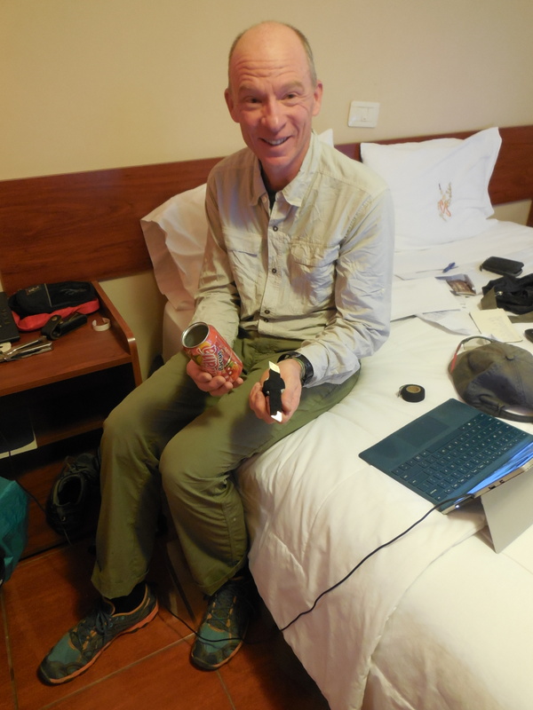 Dave making beer can stove