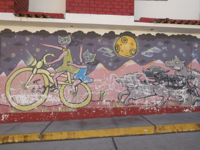 Huaraz mural reflecting our life on the road