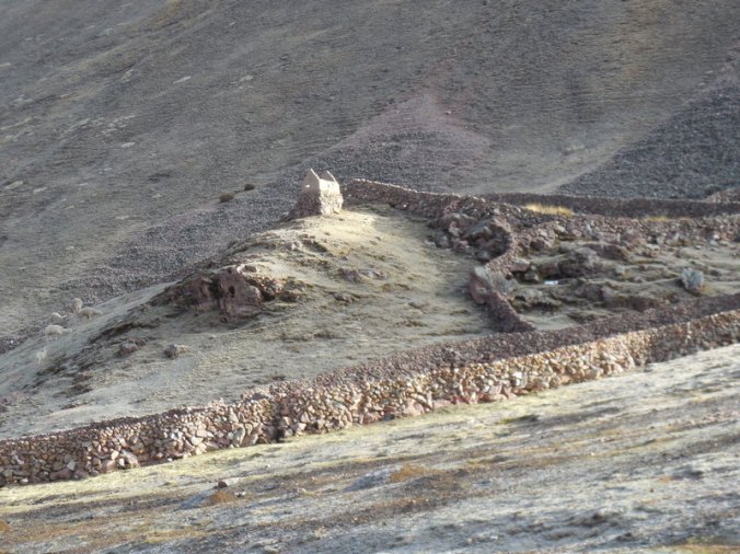 Inca ruins at Rainbow Mountain 2