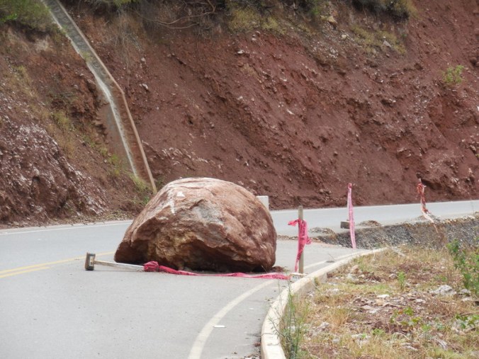Rock falls, no problem, put up flags and call it good