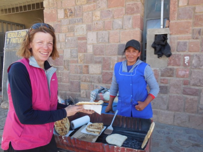 Nancy and fried bread seller