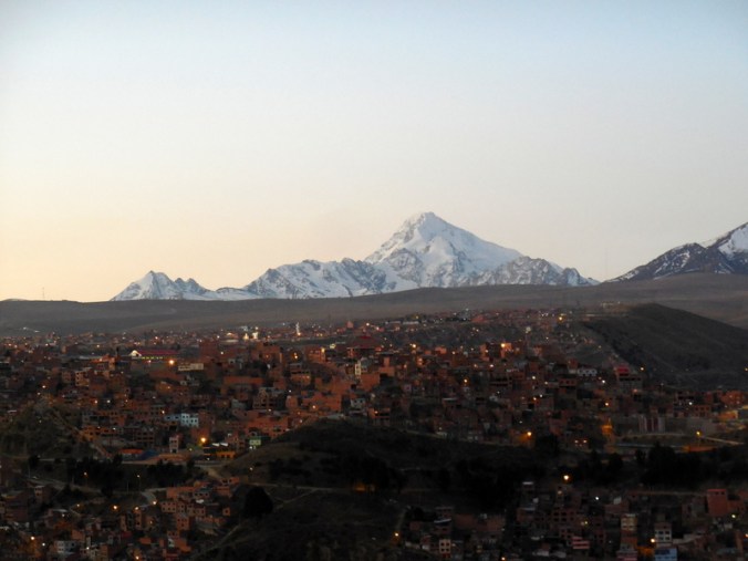 Setting sun in La Paz