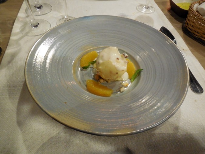 Dinner - Orange icecream and chocolate