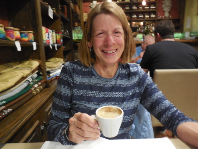 Nancy and dinner coffee