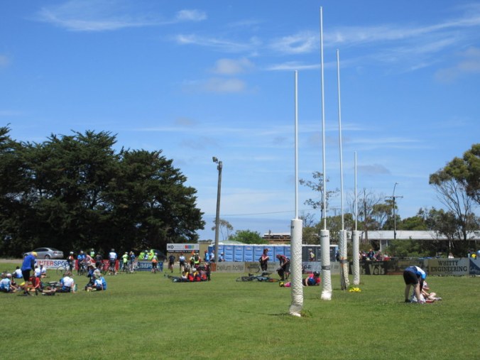 Footy pitch lunch stop
