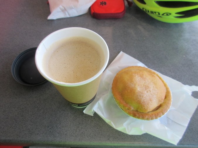 Bakery - ordinary pie and average coffee